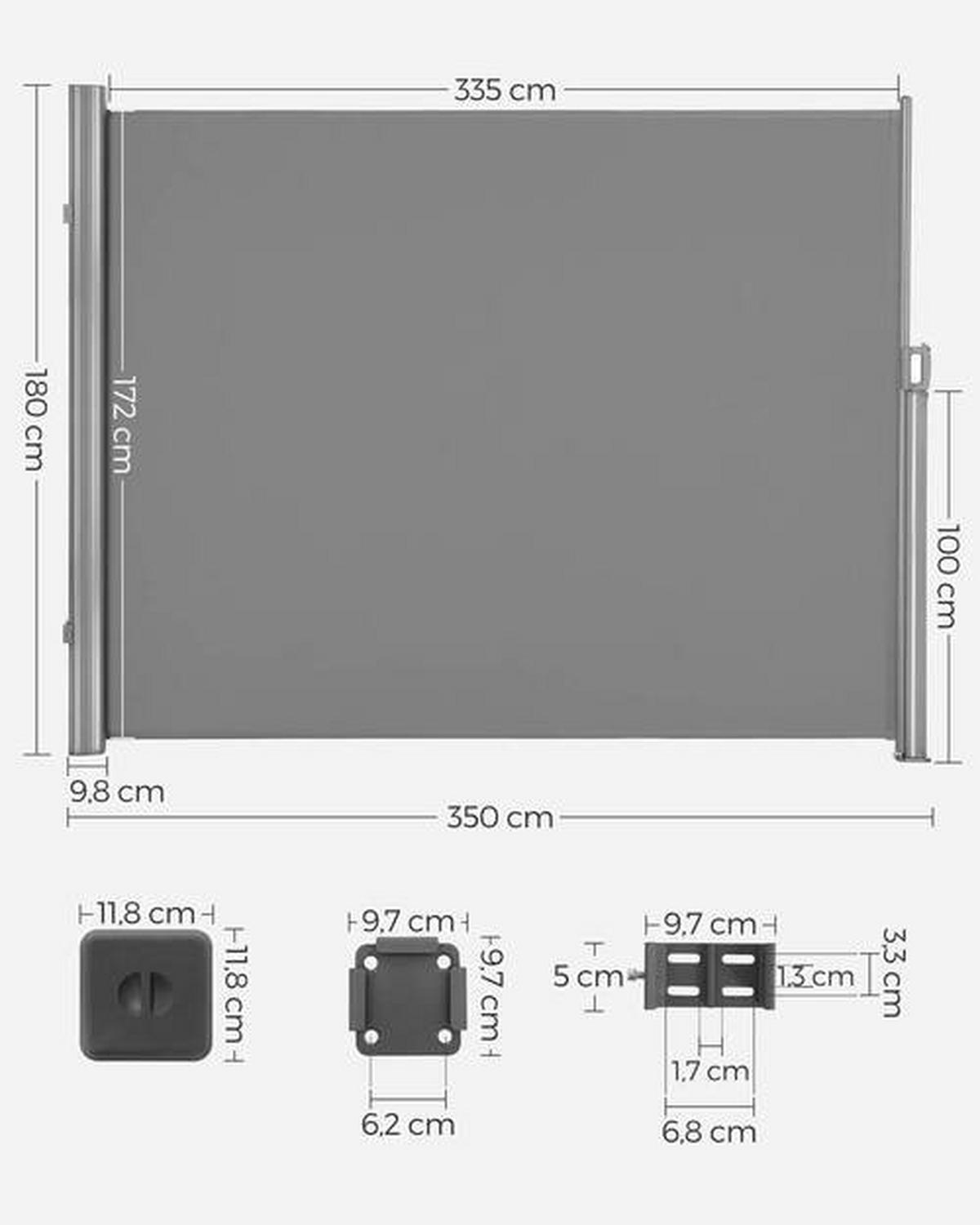 MARKISE - Grau, Basics, Textil/Metall (350/180cm) - Modante