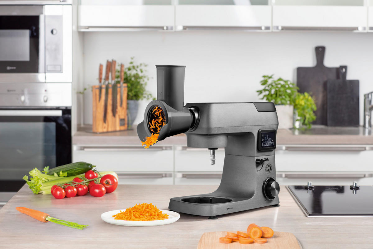 GEMÜSESCHNEIDER-AUFSATZ Chef Cuisine Küchenmaschine  - Edelstahlfarben/Schwarz, Basics, Kunststoff/Metall (21/18,6/14,5cm) - CHEF CUISINE