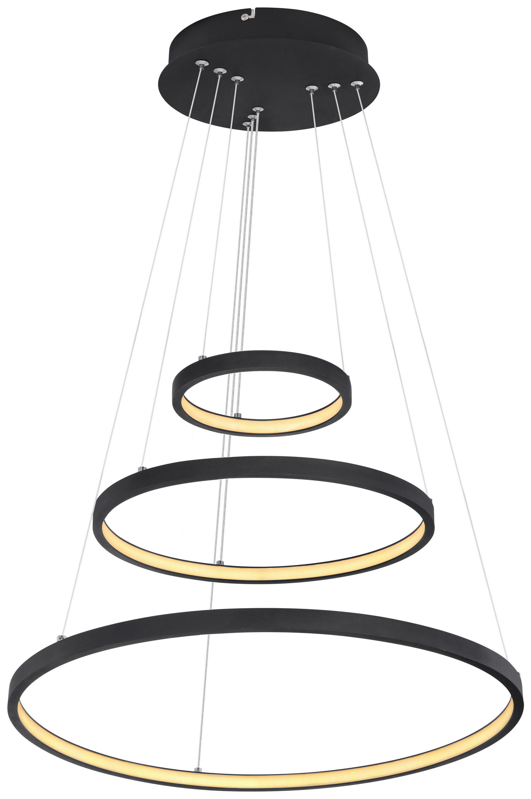 HÄNGELEUCHTE 51/120 cm  - Opal/Schwarz, Basics, Kunststoff/Metall (51/120cm) - Globo