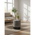 HOCKER in Holz, Metall, Textil Schwarz, Weiß  - Schwarz/Weiß, KONVENTIONELL, Holz/Textil (35/42/35cm) - Xora