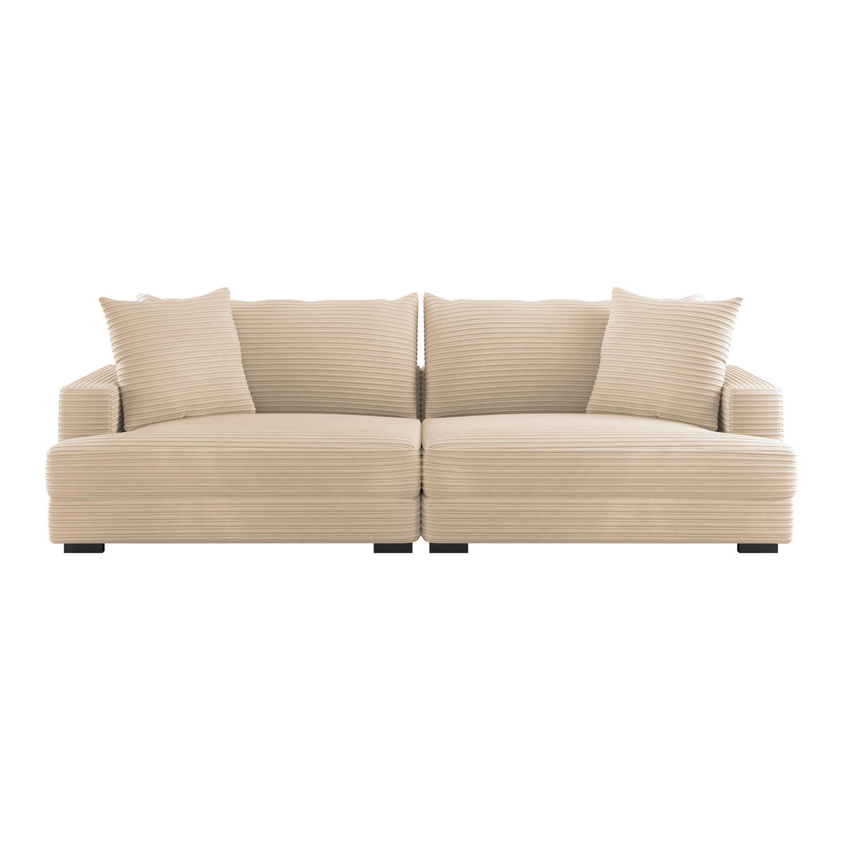 MEGASOFA Creme  - Wengefarben/Creme, Trend, Kunststoff/Textil (261/83/124cm) - Livetastic