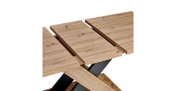 ESSTISCH 140-180/90/75,3 cm Nachbildung  Holzwerkstoff ausziehbar rechteckig Schwarz, Eiche Artisan  - Schwarz/Eiche Artisan, MODERN, Holzwerkstoff (140-180/90/75,3cm) - Carryhome