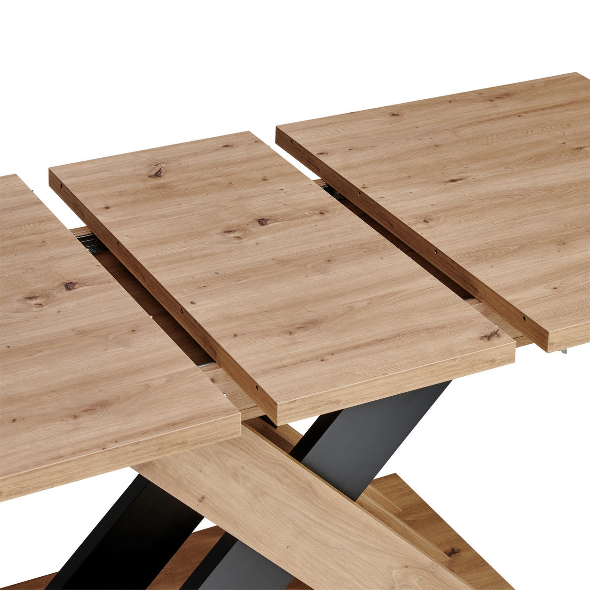 ESSTISCH 140-180/90/75,3 cm Nachbildung  Holzwerkstoff ausziehbar rechteckig Schwarz, Eiche Artisan  - Schwarz/Eiche Artisan, MODERN, Holzwerkstoff (140-180/90/75,3cm) - Carryhome