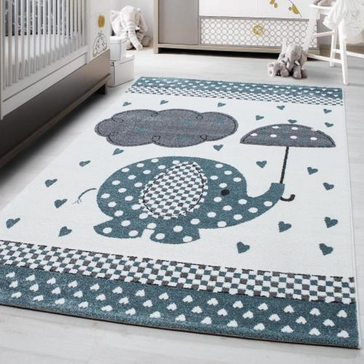 DĚTSKÝ KOBEREC, 160/230 cm, modrá, šedá, bílá - šedá/bílá, Trend, textil (160/230cm) - Ben'n'jen