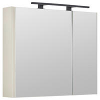 SPIEGELSCHRANK 90/75/18 cm  - Greige, MODERN, Glas/Holzwerkstoff (90/75/18cm) - Welnova