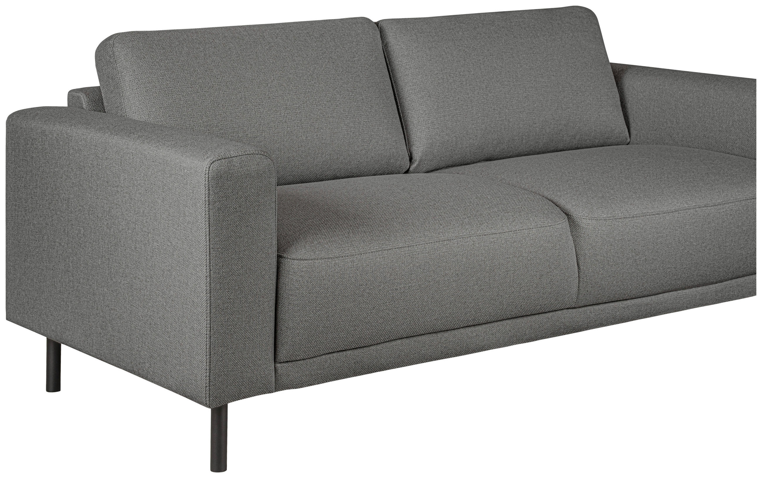 2,5-SITS SOFFA i grå  - svart/grå, Design, metall/trä (183/78/90cm) - Pure Home Comfort