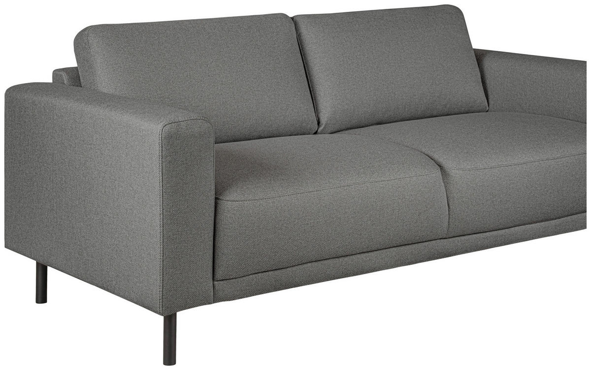 2,5-SITS SOFFA i grå  - svart/grå, Design, metall/trä (183/78/90cm) - Pure Home Comfort