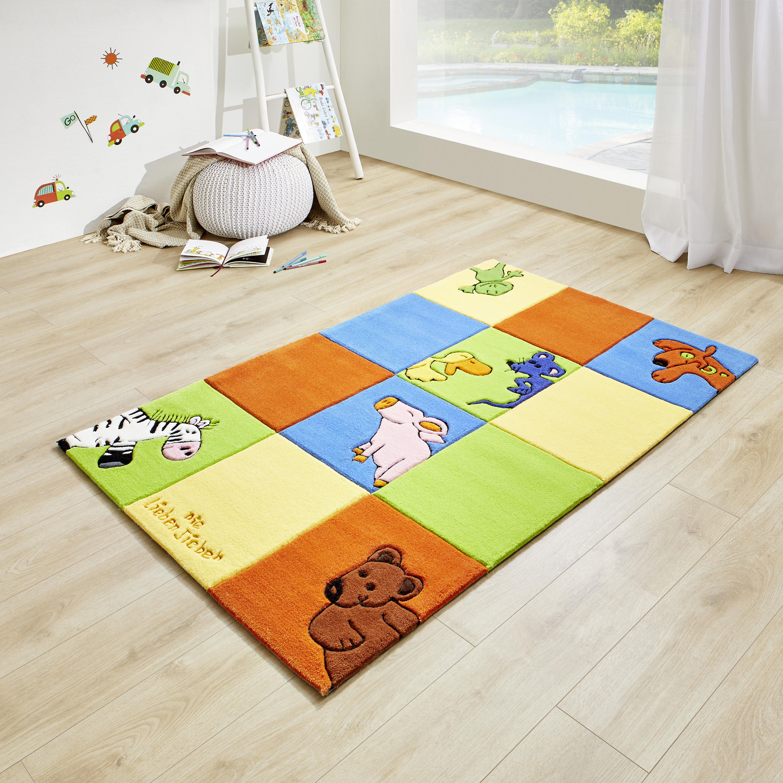 KINDERTEPPICH 110/170 cm Die lieben Sieben  - Blau/Gelb, Trend, Naturmaterialien/Textil (110/170cm)