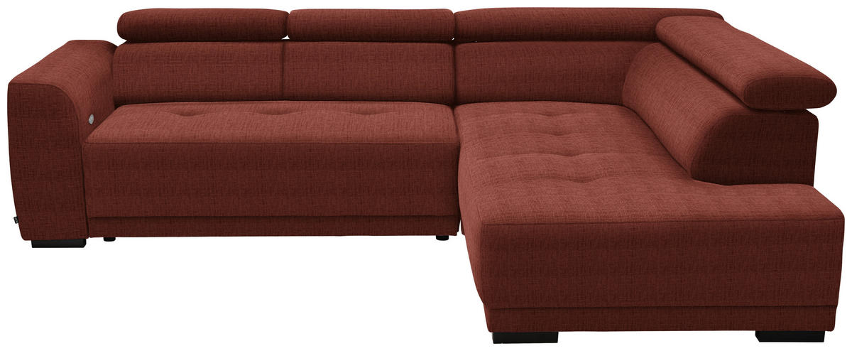 ECKSOFA in Chenille Rostfarben  284/205 cm  - Rostfarben/Schwarz, Design, Kunststoff/Textil (284/205cm) - Xora