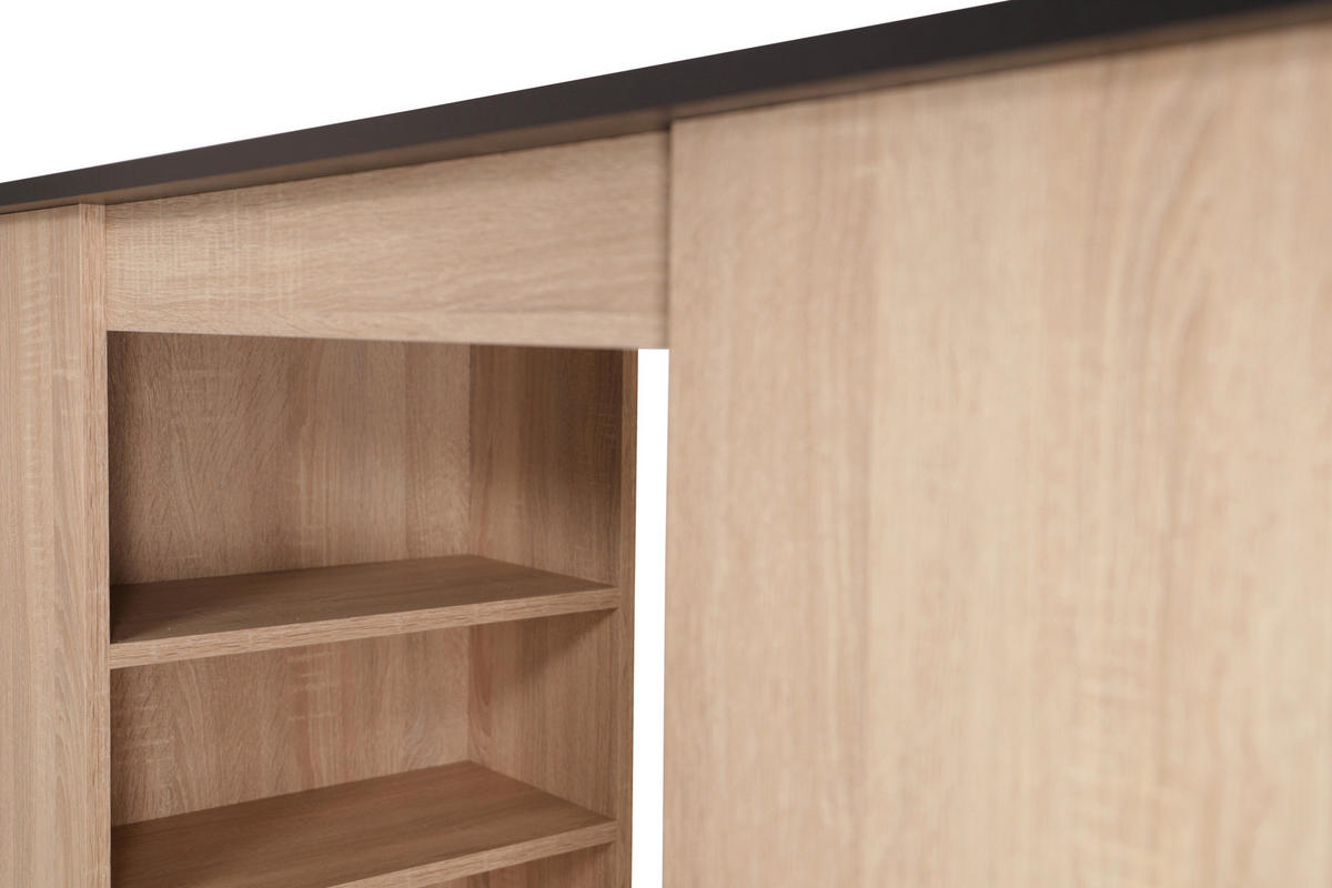 BARTISCH rechteckig Schwarz, Eichefarben  - Eichefarben/Schwarz, Design, Holzwerkstoff (103/50/115cm) - Respekta