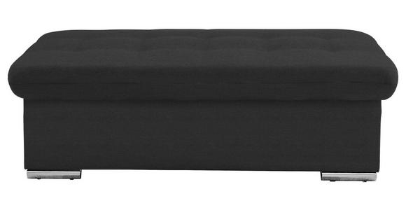 HOCKER in Textil Graubraun  - Graubraun/Silberfarben, Design, Textil/Metall (137/43/74cm) - Cantus