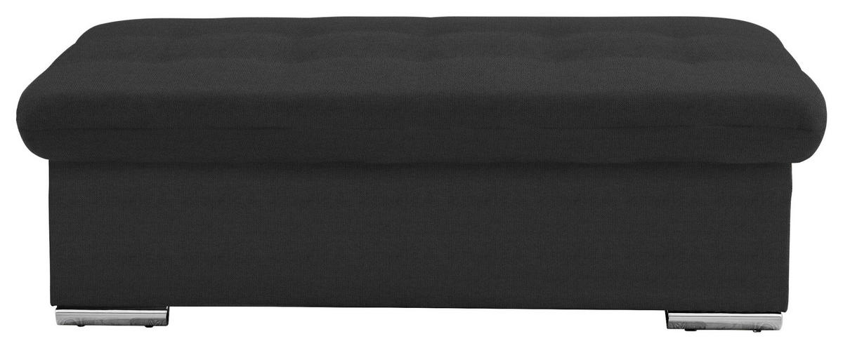 HOCKER in Textil Graubraun  - Graubraun/Silberfarben, Design, Textil/Metall (137/43/74cm) - Cantus