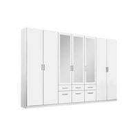 DREHTÜRENSCHRANK 315/229/54 cm 7-türig Weiß  - Alufarben/Weiß, MODERN, Holzwerkstoff/Kunststoff (315/229/54cm) - Rauch Möbel