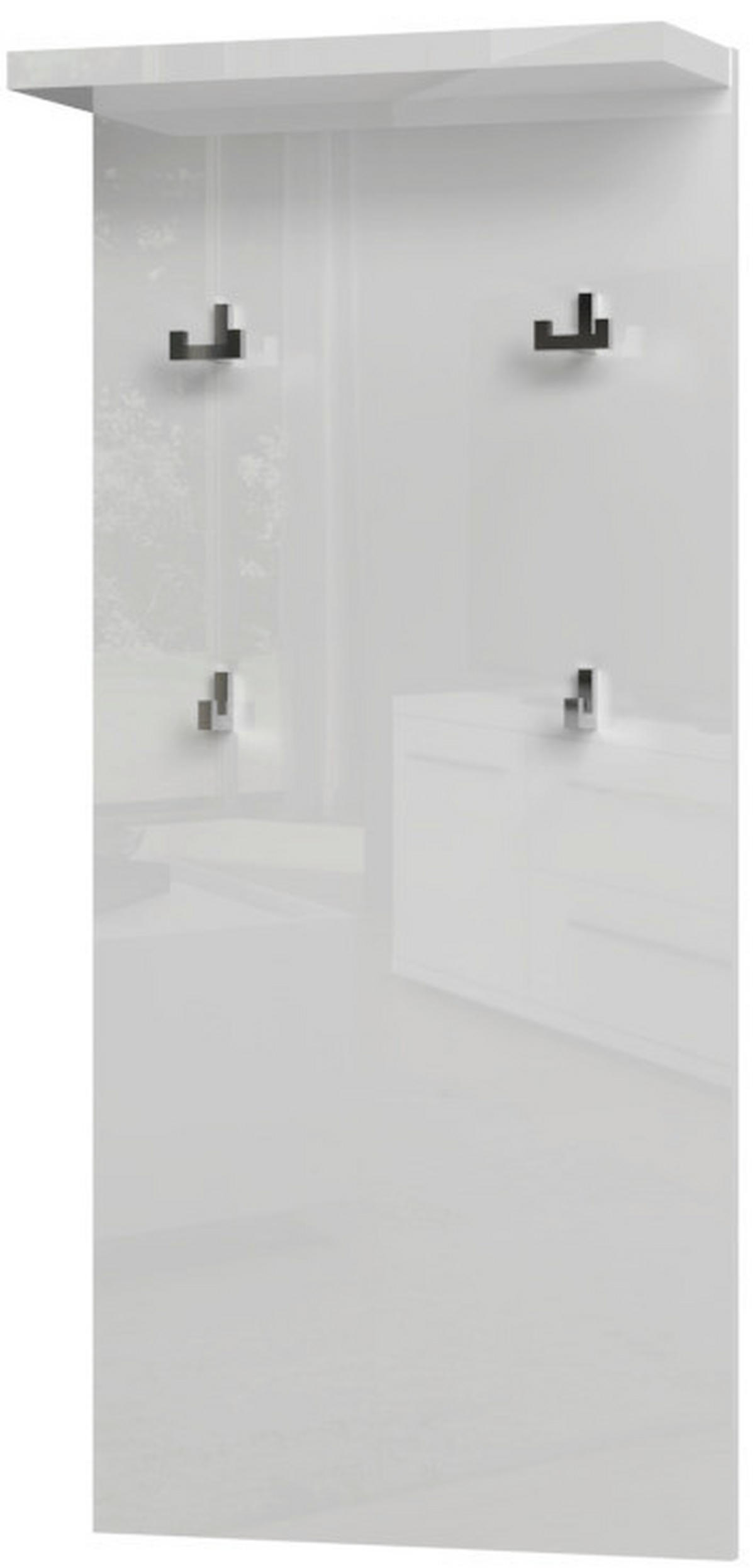 GARDEROBNI PANEL - bela/visoki sijaj, Moderno, leseni material (46/100/17cm) - Voleo