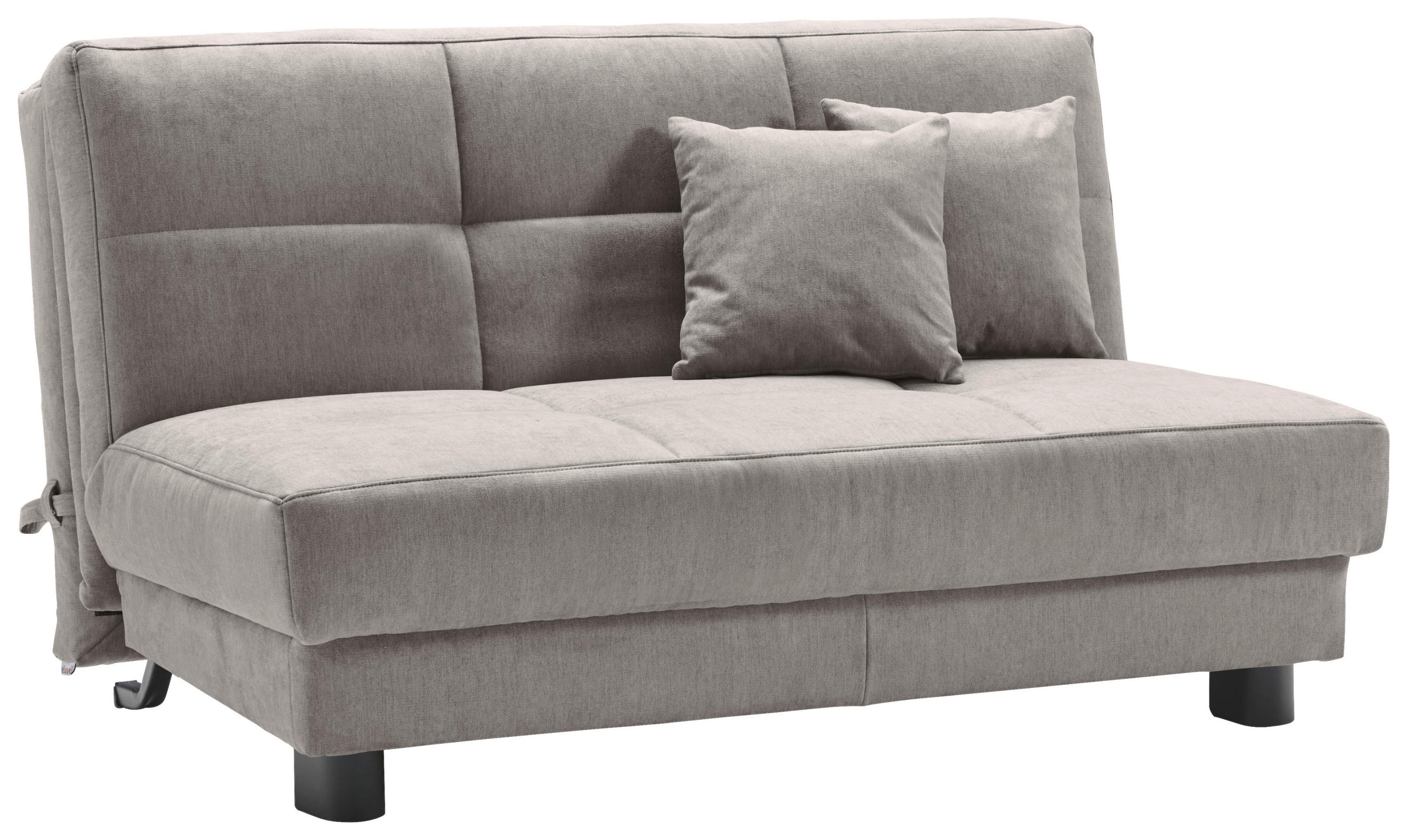 SCHLAFSOFA Mikrovelours Greige  - Greige/Schwarz, KONVENTIONELL, Textil/Metall (145/85/100cm) - Carryhome