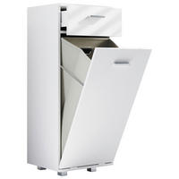 MIDISKÅP  - vit/silver, Modern, metall/trämaterial (40/101/35cm) - MID.YOU