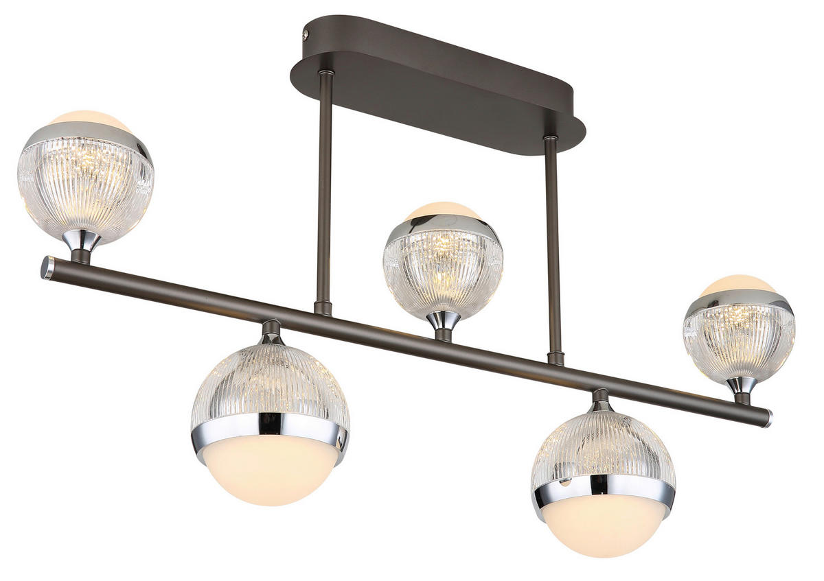 LED-DECKENLEUCHTE 65/11/37 cm   - Klar/Chromfarben, KONVENTIONELL, Kunststoff/Metall (65/11/37cm) - Globo