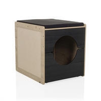 TIERHAUS - Eiche dunkel/Schwarz, MODERN, Holzwerkstoff (60/55/50cm) - MID.YOU