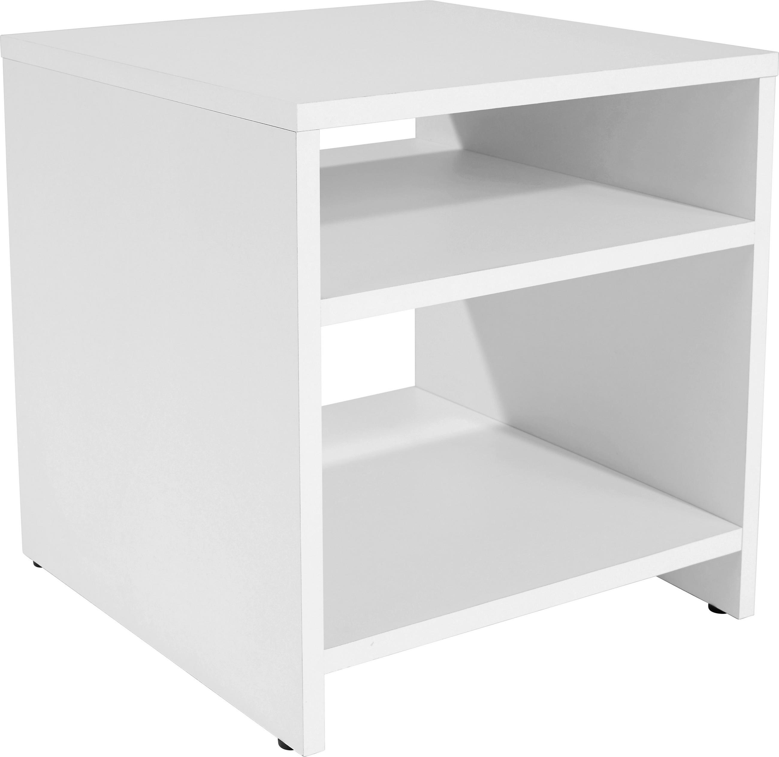 Beistelltisch Mit 2 Ablagefächer Luca, Weiß