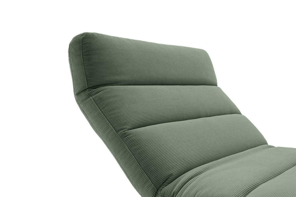 RELAXLIEGE Feincord Olivgrün  - Schwarz/Olivgrün, Design, Textil/Metall (120/54-113/158-198cm) - Pure Home Lifestyle