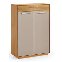 SCHUHSCHRANK Eiche furniert, massiv, teilmassiv Taupe, Eichefarben  - Taupe/Eichefarben, Design, Holz/Holzwerkstoff (86/124/37cm)