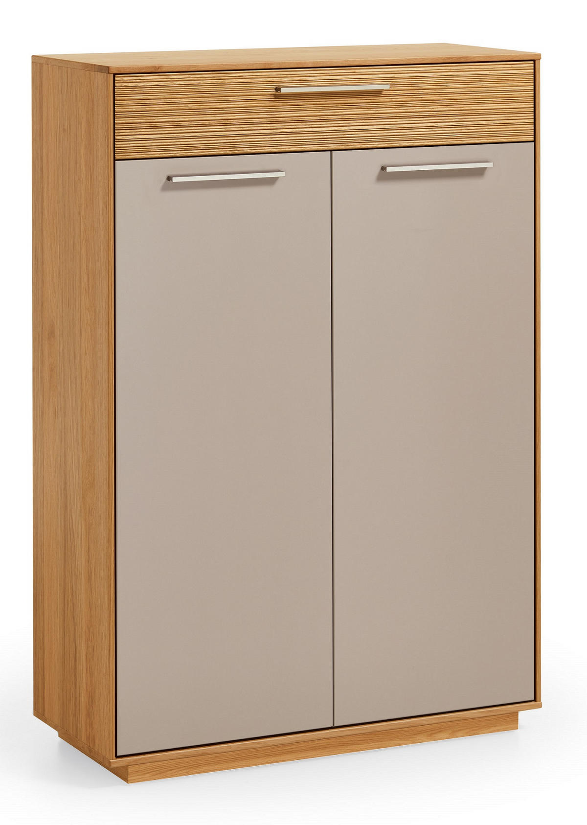 SCHUHSCHRANK Eiche furniert, massiv, teilmassiv Taupe, Eichefarben  - Taupe/Eichefarben, Design, Holz/Holzwerkstoff (86/124/37cm)