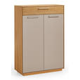 SCHUHSCHRANK 86/124/37 cm  - Taupe/Eichefarben, Design, Holz/Holzwerkstoff (86/124/37cm) - Novel