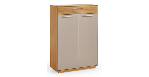 SCHUHSCHRANK 86/124/37 cm - Taupe/Eichefarben, Design, Holz/Holzwerkstoff (86/124/37cm) - Novel