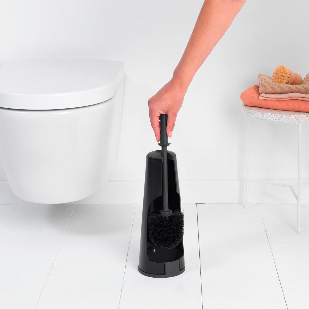WC-GARNITURA S ŠČETKO - črna, Basics, kovina/umetna masa (12/42/12cm) - Brabantia