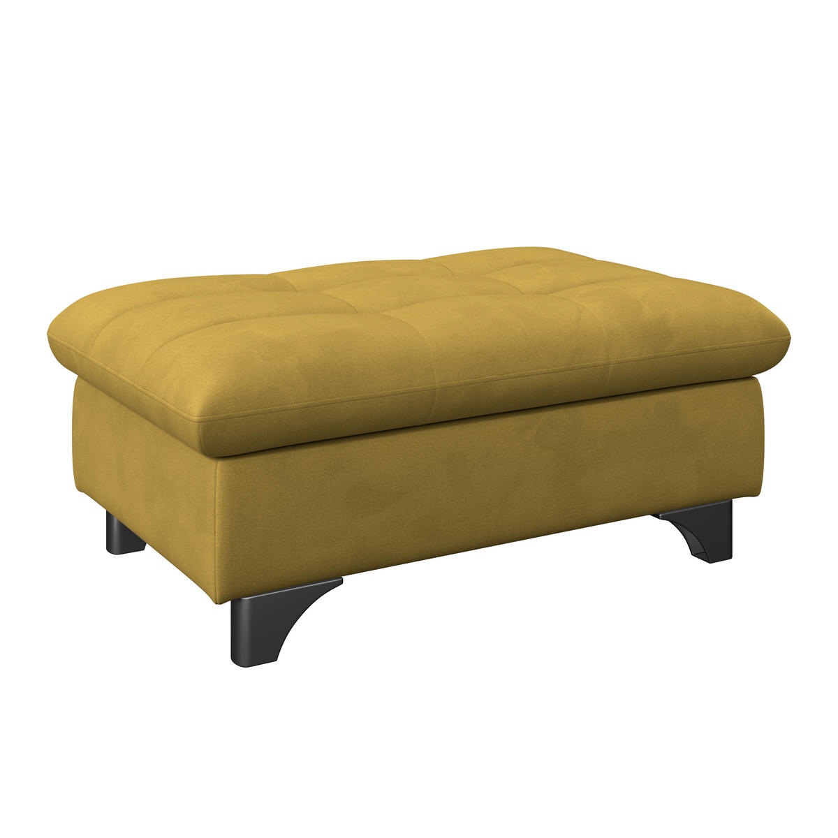 HOCKER Chenille Senfgelb  - Chromfarben/Senfgelb, KONVENTIONELL, Textil/Metall (108/46/108cm) - Livetastic