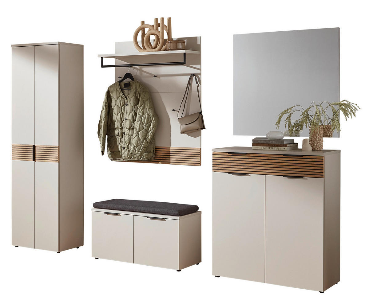 SCHUHSCHRANK  in 90/105/40 cm  - Kaschmir/Eichefarben, Design, Holzwerkstoff/Kunststoff (90/105/40cm) - Voleo