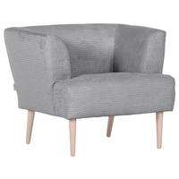 SESSEL in Cord Hellgrau  - Buchefarben/Hellgrau, Design, Holz/Textil (85/71/80cm) - Hom`in