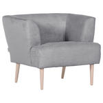 SESSEL in Cord Hellgrau  - Buchefarben/Hellgrau, Design, Holz/Textil (85/71/80cm) - Hom`in