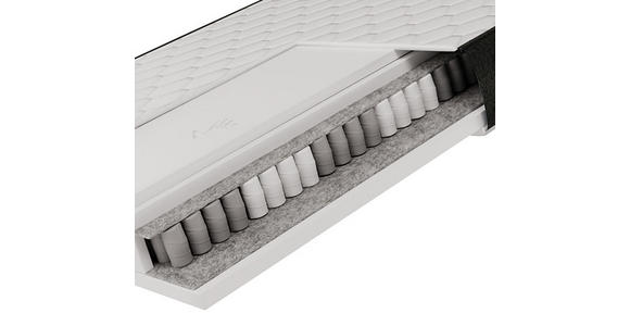 TASCHENFEDERKERNMATRATZE 140/200 cm Höhe ca. 25 cm  - Graphitfarben/Weiß, Trend, Textil (140/200cm) - Esposa