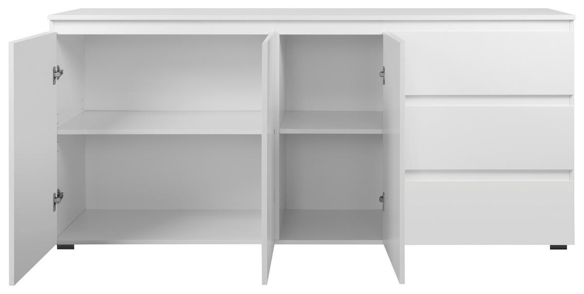 ŠIROKÁ KOMODA, bílá, 178/80/40 cm - bílá/černá, Design, kompozitní dřevo/plast (178/80/40cm) - MID.YOU