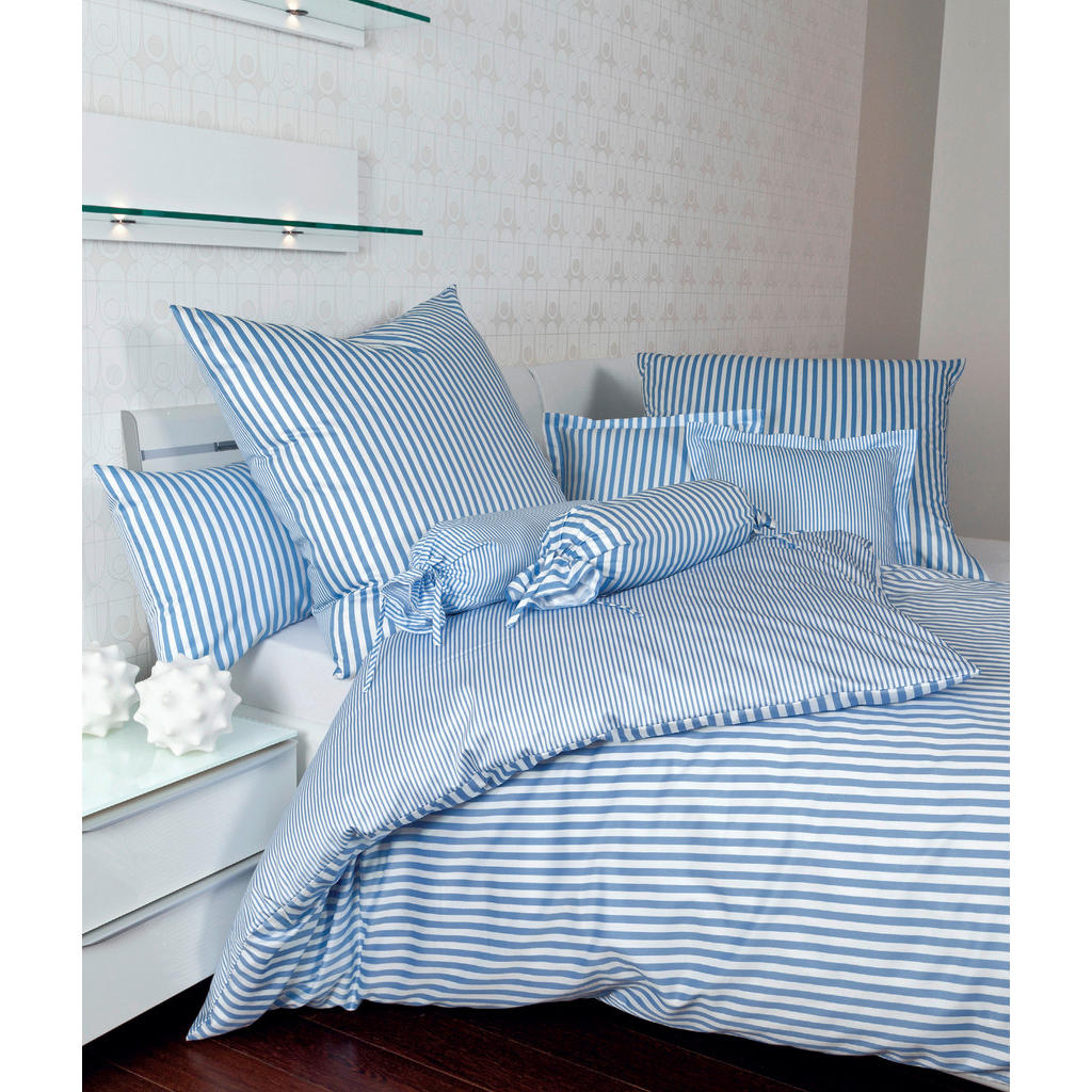 Thumbnail - Janine Wendebettwäsche Giorgio, Weiß, Hellblau, Textil, Streifen, 200x220 cm, Textiles Vertrauen - Oeko-Tex®, bügelfrei,...