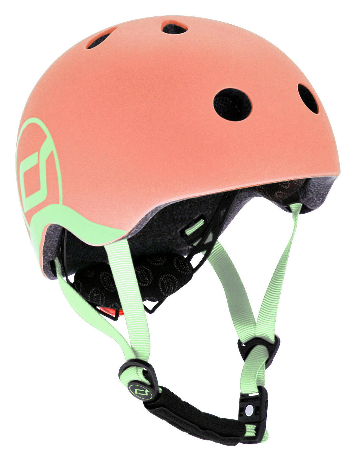 KINDERHELM Safety Helmet  - Koralle/Hellgrün, Trend, Kunststoff/Textil (XXS-Snull) - Scoot and Ride