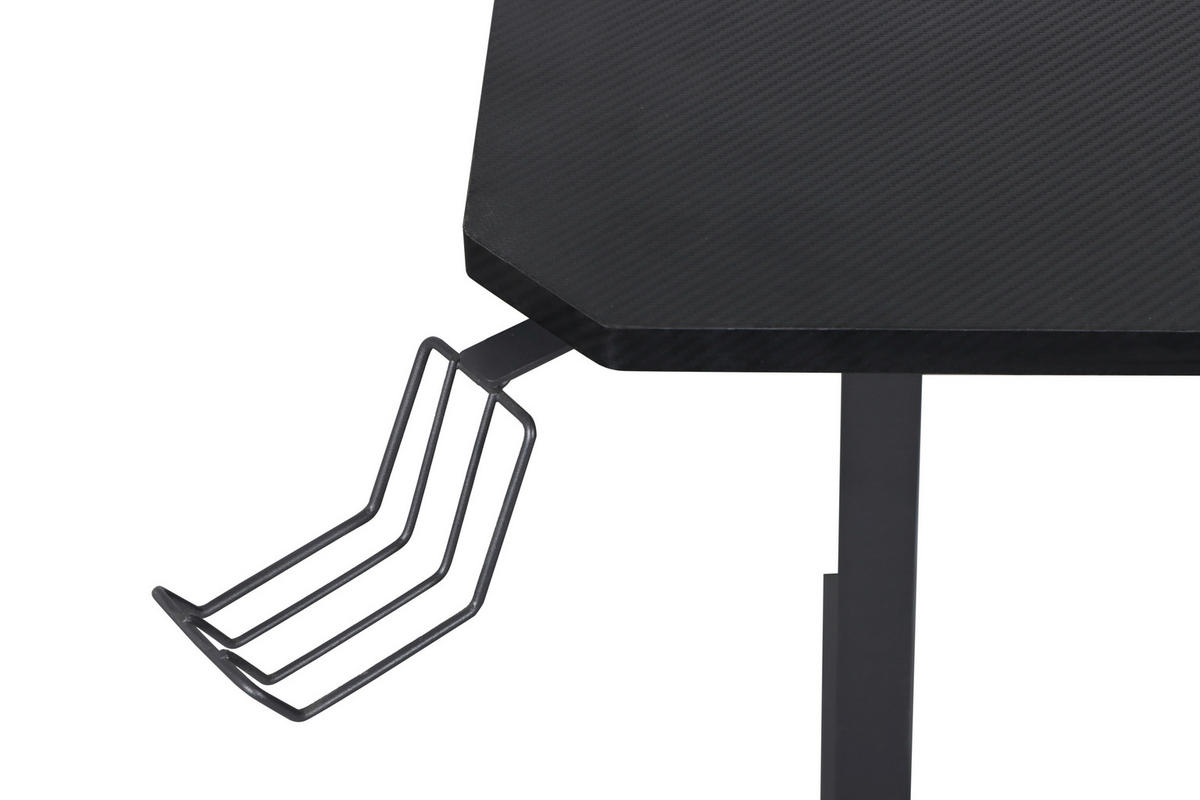 GAMINGTISCH Schwarz  - Schwarz, Design, Holzwerkstoff/Metall (140/60/75cm) - Carryhome