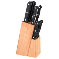 MESSERBLOCK 10-teilig  - Edelstahlfarben, Basics, Holz/Metall (33/9/17cm) - Justinus