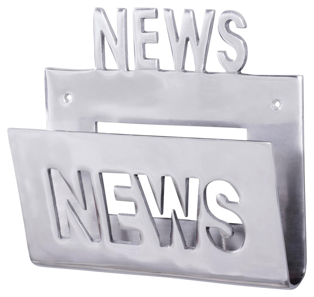 ZEITUNGSSTÄNDER 30/27/7 cm  - Silberfarben, Modern, Metall (30/27/7cm) - MID.YOU