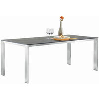 ESSTISCH Eiche massiv rechteckig Eichefarben, Edelstahlfarben  - Edelstahlfarben/Eichefarben, Design, Holz/Metall (200/100/77cm) - Musterring