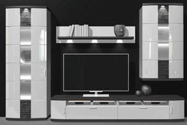 REGAL ZA DNEVNI BORAVAK - boje aluminija, Design, staklo/drvni materijal (327,6/208,6/50cm) - Xora