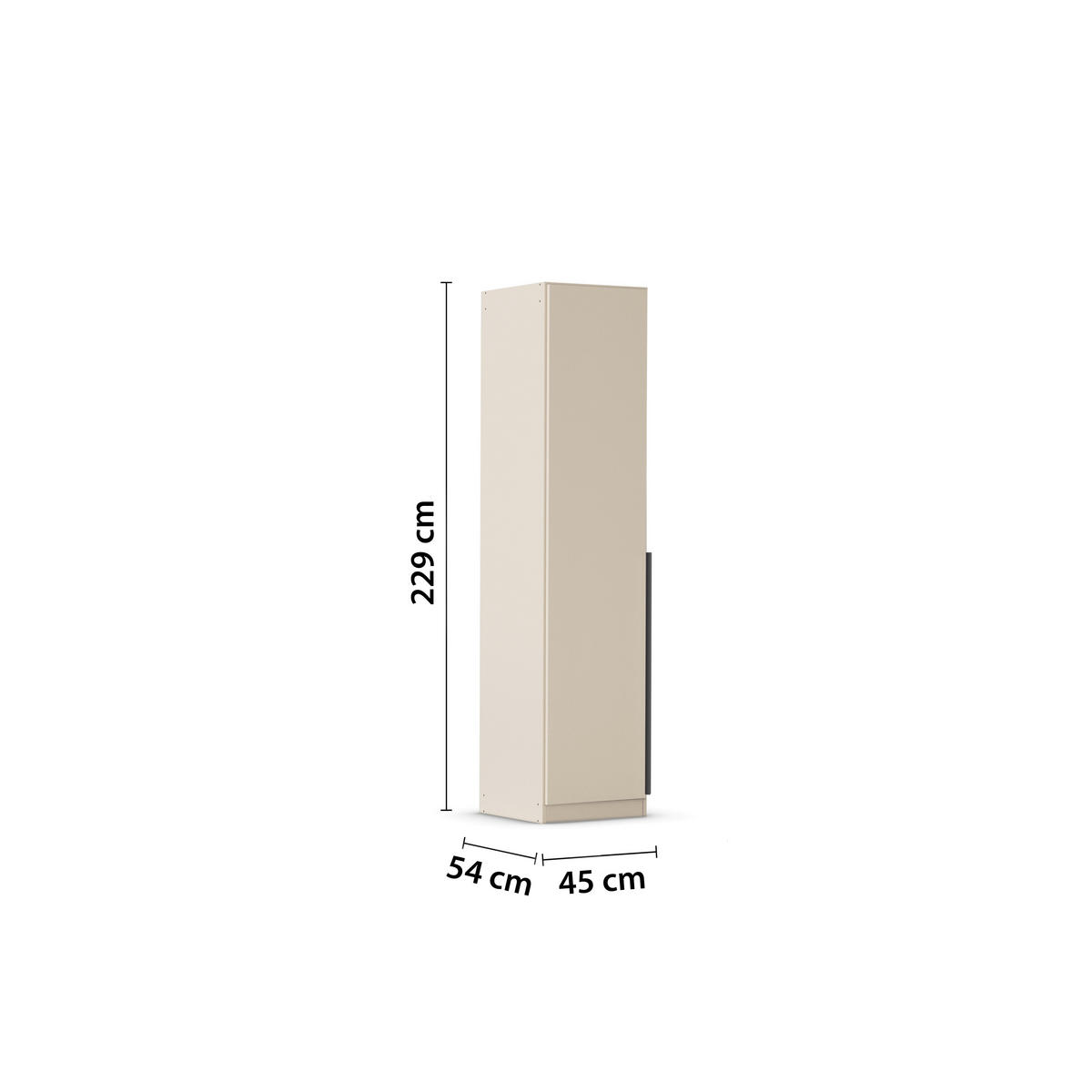 DREHTÜRENSCHRANK in Champagner  - Champagner/Grau, Modern, Holzwerkstoff (47/229/54cm) - Rauch Möbel
