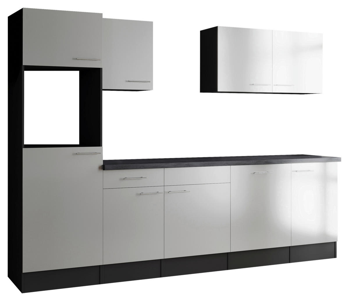 MODULKÖK UTAN VITVAROR 280 cm   i grå, vit  - vit/silver, Design, metall/trämaterial (280cm) - Respekta