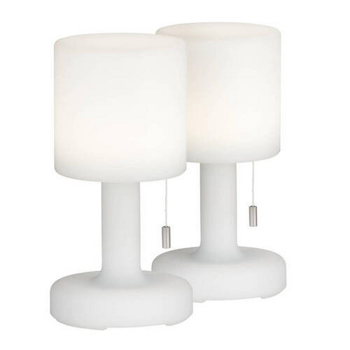 LED-Akkutischleuchte 2er SET Termoli 2er Set 13/25 cm  - Weiß, KONVENTIONELL, Kunststoff (13/25cm) - Schöner Wohnen