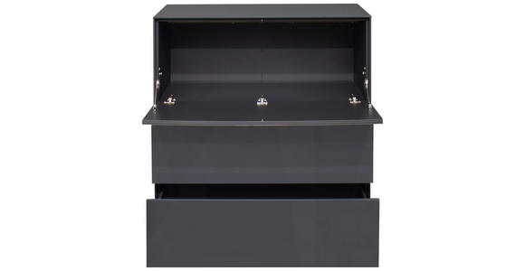 KOMMODE 82/89/42 cm in Anthrazit - Anthrazit/Schwarz, Design, Glas/Holzwerkstoff (82/89/42cm) - Novel
