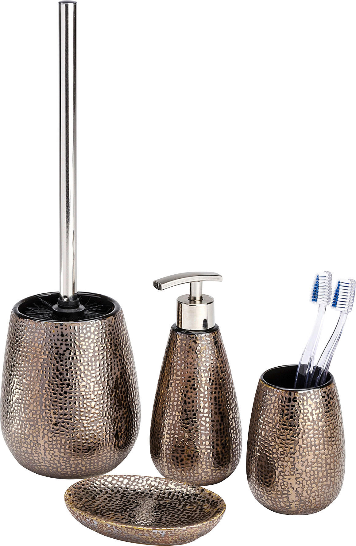 TANDBORSTGLAS keramik  - brun/guldfärgad, Basics, keramik (8,3/11,4cm)