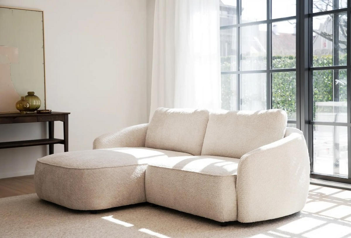 SOFFA i beige  - beige/svart, Klassisk, metall/trä (226/80/162cm) - Rowico