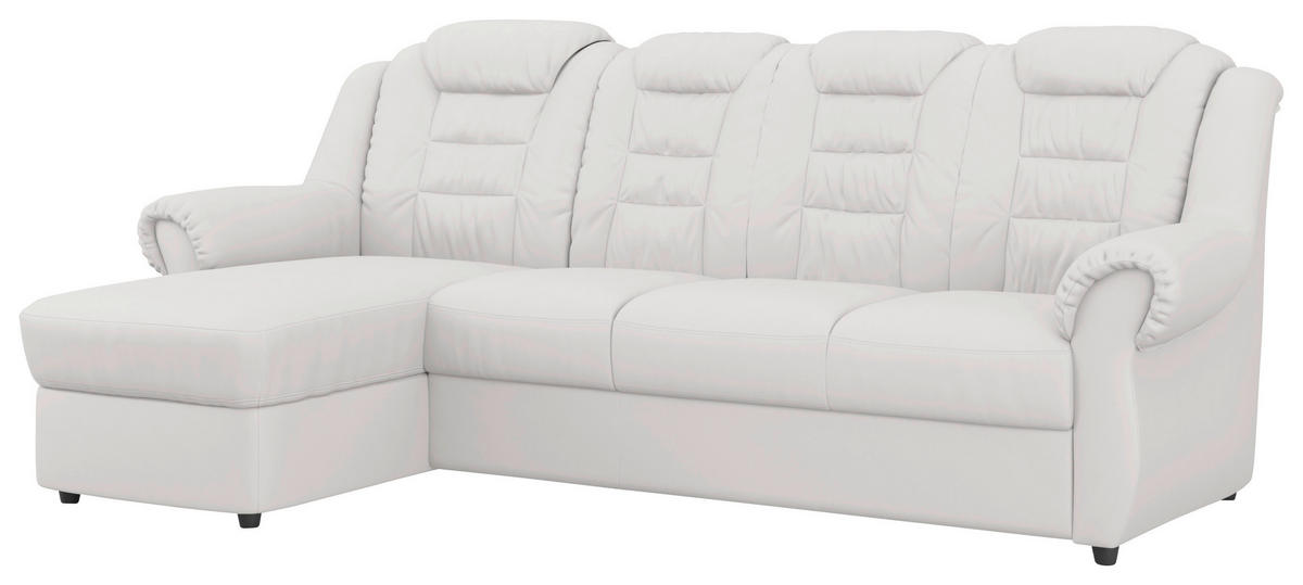 ECKSOFA Weiß Lederlook  - Schwarz/Weiß, KONVENTIONELL, Kunststoff/Textil (165/262cm) - Livetastic