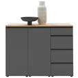 SIDEBOARD 135/102/41 cm  - Eichefarben/Schwarz, Design, Holz/Holzwerkstoff (135/102/41cm) - Dieter Knoll